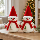 Kit 2 Bonecos de Neve de Pelúcia 22 cm: Enfeite de Natal para Árvore, Mesa e Estante
