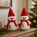 Kit 2 Bonecos de Neve de Pelúcia 22 cm: Enfeite de Natal para Árvore, Mesa e Estante