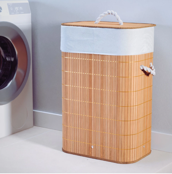 Cesto de Roupa em Bambu – Lavanderia Organizada e Funcional