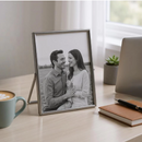 Porta Retrato Personalizado de Vidro Premium - Prata - Angel & Home
