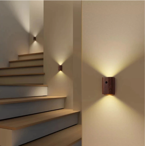 Arandela Luminaria de Parede Com Sensor Inteligente - Para Escadas Corredor Sem fio - Angel & Home