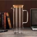 Jarra de Vidro com Tampa de Bambu para Mesa Posta 1200ml - Angel & Home