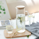 Jarra de Vidro com Tampa de Bambu para Mesa Posta 1200ml - Angel & Home