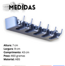 Suporte Organizador Multiuso 5 Lugares 6 Ganchos Porta Vassoura Rodo Chaves Posições - Angel & Home