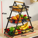 Fruteira de Mesa ou Cesto Multiuso Cesta de metal portátil Organizador para Casa Cozinha - Angel & Home