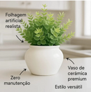 Vasinho de Cerâmica com Eucalipto Artificial | Decoração Elegante - Angel & Home