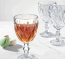 Jogo de 6 Taças de Vidro Diamond Transparente  Ambar  330ml - Angel & Home