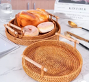 Bandeja Decorativa Redonda de Vime Rattan - Premium - Angel & Home