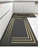 Tapete antiderrapante para cozinha Angel & Home preto, absorvente, versátil e com superfície macia e resistente.