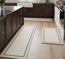 Tapete antiderrapante para cozinha da Angel & Home, absorvente, elegante na cor bege, ideal para áreas de preparo e lavagem.