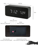 Relógio digital de mesa Angel & Home com display LED decorativo e despertador, ideal para ambientes modernos.