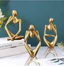 Kit com 3 estátuas pensador decorativas da Angel & Home, ideal para sala e escritório com toque de luxo e personalidade