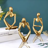 Kit com 3 Estátuas Pensador Decorativas – Toque de Luxo e Personalidade para Sala e Escritório