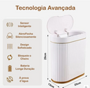 Lixeira inteligente Angel & Home de 8L com sensor automático, modelo estreito para banheiro e cozinha, vista frontal.