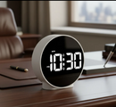Relógio Digital de Mesa Despertador LED Redondo