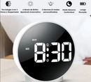 Relógio Digital de Mesa Despertador LED Redondo