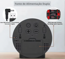 Relógio Digital de Mesa Despertador LED Redondo