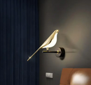 Arandela de Parede Interna para Quarto/Sala Dourada LED Pássaro