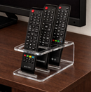 Suporte de acrílico para 2/3 controles remotos, organizador de mesa da Angel & Home, com compartimentos para controles.