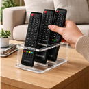 Suporte de acrílico para 2/3 controles remotos, organizador Angel & Home, prático e compacto para manter a arrumação.
