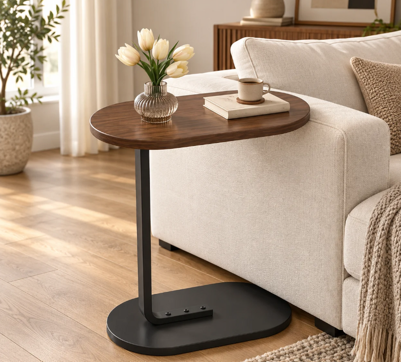 Mesa de Apoio Lateral para Sofá e Cama | Mesa de Canto para Notebook, café e Decoração