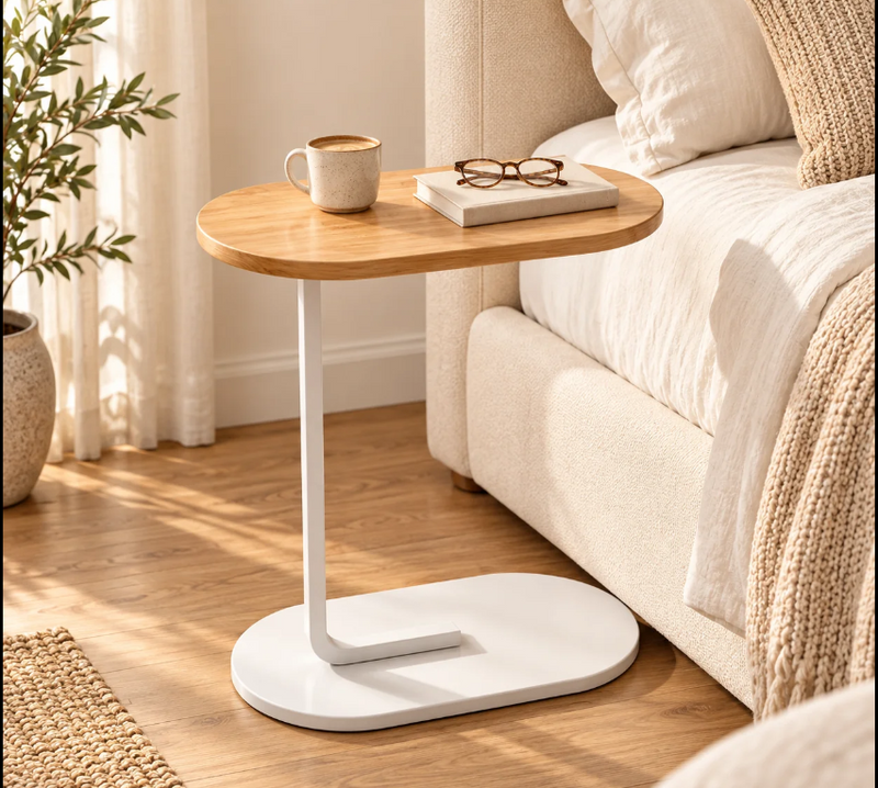 Mesa de Apoio Lateral para Sofá e Cama | Mesa de Canto para Notebook, café e Decoração