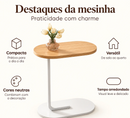 Mesa de Apoio Lateral para Sofá e Cama | Mesa de Canto para Notebook, café e Decoração
