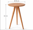 Mesinha de Canto Lateral Retrô Redonda Wood/Mesa de Apoio Decorativa para Sala e Quarto