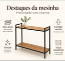 Mesinha de Canto Lateral 2 Níveis Retangular Wood