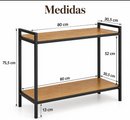 Mesinha de Canto Lateral 2 Níveis Retangular Wood