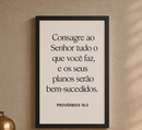 Quadro Decorativo Frase Religiosa Motivacional Preto