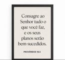 Quadro Decorativo Frase Religiosa Motivacional Preto