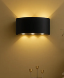 Arandela de Parede LED Meia Lua Frisada para Área Externa e Interna - Branco ou Preto - Angel & Home