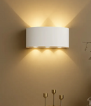 Arandela de Parede LED Meia Lua Frisada para Área Externa e Interna - Branco ou Preto - Angel & Home