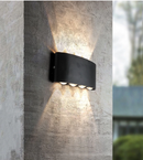 Arandela de Parede LED Meia Lua Frisada para Área Externa e Interna - Branco ou Preto - Angel & Home