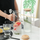 Jarra de Vidro com Tampa de Bambu para Mesa Posta 1200ml - Angel & Home