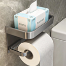 Porta papel higiênico de parede cinza da Angel & Home, ideal para banheiro, com suporte resistente e design moderno.