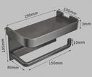 Suporte de parede para papel higiênico cinza, marca Angel & Home, com design moderno para banheiro.
