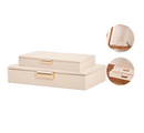 Conjunto 2 Caixas Decorativas Multiuso em MDF com Revestimento em PU