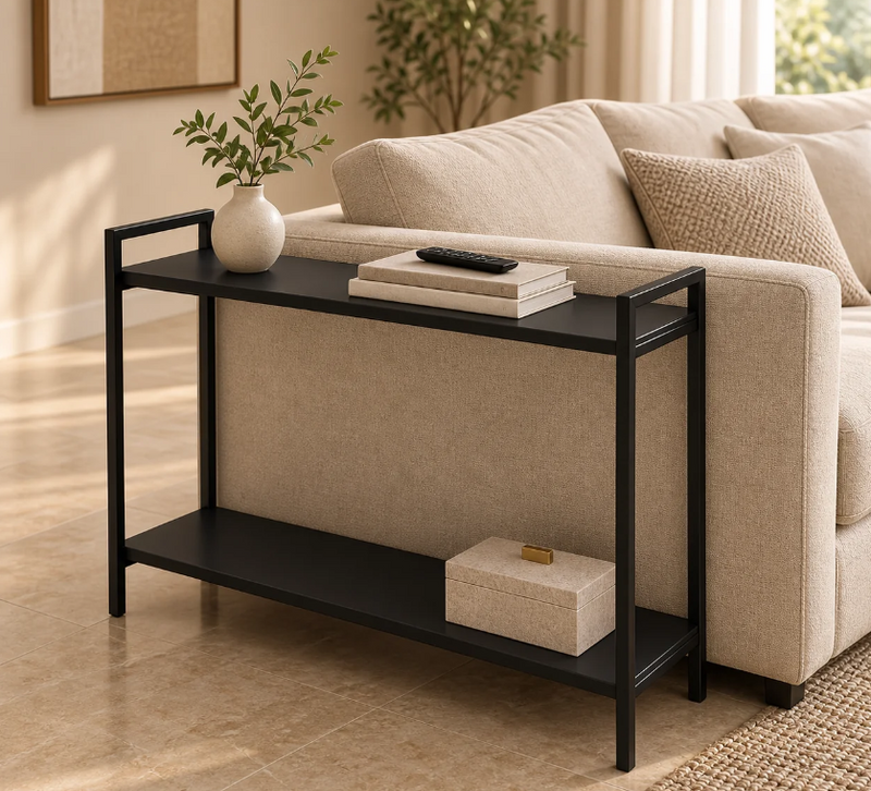Mesinha de Canto Lateral 2 Níveis Retangular Black