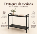 Mesinha de Canto Lateral 2 Níveis Retangular Black