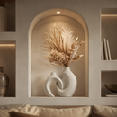 Conjunto de vasos decorativos de cerâmica Angel & Home para sala e mesa, com design elegante e acabamento detalhado.