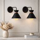 Kit com duas arandelas internas retrô Dubai em alumínio para iluminação decorativa de parede, estilo vintage e moderno.