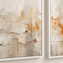 Quadro Decorativo Abstrato Reflexo do Outono 2 Telas Branco | Díptico para Sala e Quarto