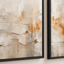 Quadro Decorativo Abstrato Reflexo do Outono 2 Telas Black | Díptico para Sala e Quarto