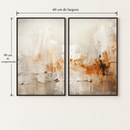 Quadro Decorativo Abstrato Reflexo do Outono 2 Telas Black | Díptico para Sala e Quarto