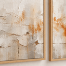 Quadro Decorativo Abstrato Reflexo do Outono 2 Telas Madeira | Díptico para Sala e Quarto