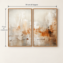 Quadro Decorativo Abstrato Reflexo do Outono 2 Telas Madeira | Díptico para Sala e Quarto