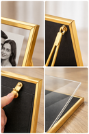 Porta Retrato Personalizado de Vidro Premium - Dourado - Angel & Home