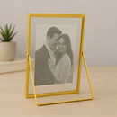 Porta Retrato Personalizado de Vidro Premium - Dourado - Angel & Home